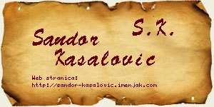 Šandor Kasalović vizit kartica